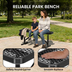 4FT Metal Park Bench for Outside, Heavy-Duty Outdoor Bench with Thermoplastic-Coated, Weatherproof Steel Mesh Bench for Parks, Gardens, Patios, Stores, Black