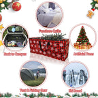 Plastic Waterproof Christmas Tree Bag - Large Storage Box with Reinforced Handles and Dual Zippers for 9ft Artificial Holiday Trees