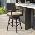 Ulax Furniture Outdoor Wicker Bar Height Stools