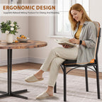 Jocoevol Dining Chairs Set of 4 - Upholstered Dining Room Chairs with PU Leather, Industrial Kitchen Chairs with Wooden Backrest and Thickened Metal Legs, for Dining Room, Living Room (Vintage)