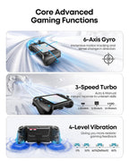 Handheld Grip Controller for Switch 1/2/OLED, Ergonomic Stretch Joypad with TMR Joysticks, Wireless Controller for SW Console, Switch Accessories with RGB Lighting, Turbo, 4 Macros & Card Slot