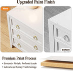 Huuger Paint Night Stand with Charger Station and USB-C Port, 3 Drawer Nightstands Set of 2, Larger Wider Bedside Table, Modern End Table, for Bedroom, White Nightstand
