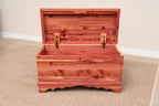 Rustic Red Door Co. Cedar Hope Chest with Waterfall Top, Amish Made Wooden Storage Trunk Box for Bedroom, Blanket, Clothes, Anti-Slam Hinges and Lock, 46", Cedar Wood, Natural Stain