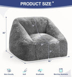 Hobestluk Bean Bag Chair Plush Accent Chair Armrest Living Room Adult Brown | Memory Foam Filled Oversized Large Cozy Comfy Plush Chair Lazy Sofa Living Room Bedroom Dorm Reading Gaming Washable cover