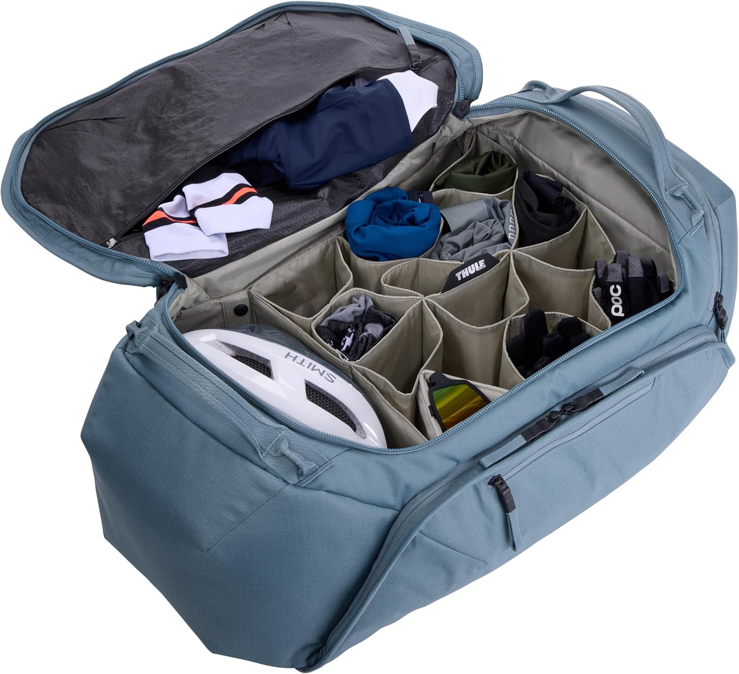 Thule RoundTrip 80L Duffel - Storage compartments to Organize and Protect Gear - Boot Bag for ski and Snowboard Travel - Soft Pocket for Goggles and Helmet - Dry Bag Included