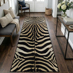 Zebra Print Runner Rug 2x6ft Vintage Animal Print Rug Runners, Bohemian Zebra Striped Runner Rugs Washable Non-Slip Carpet for Hallways Entryway Kitchen Modern Home Decor