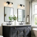 Bathroom Vanity Mirror for Wall, 30x20 Matte Black Bathroom Mirror, Shatterproof Tempered Glass Rectangle Wall Mounted Bathroom Mirrors for Over Sink, Bedroom, Living Room, Entryway