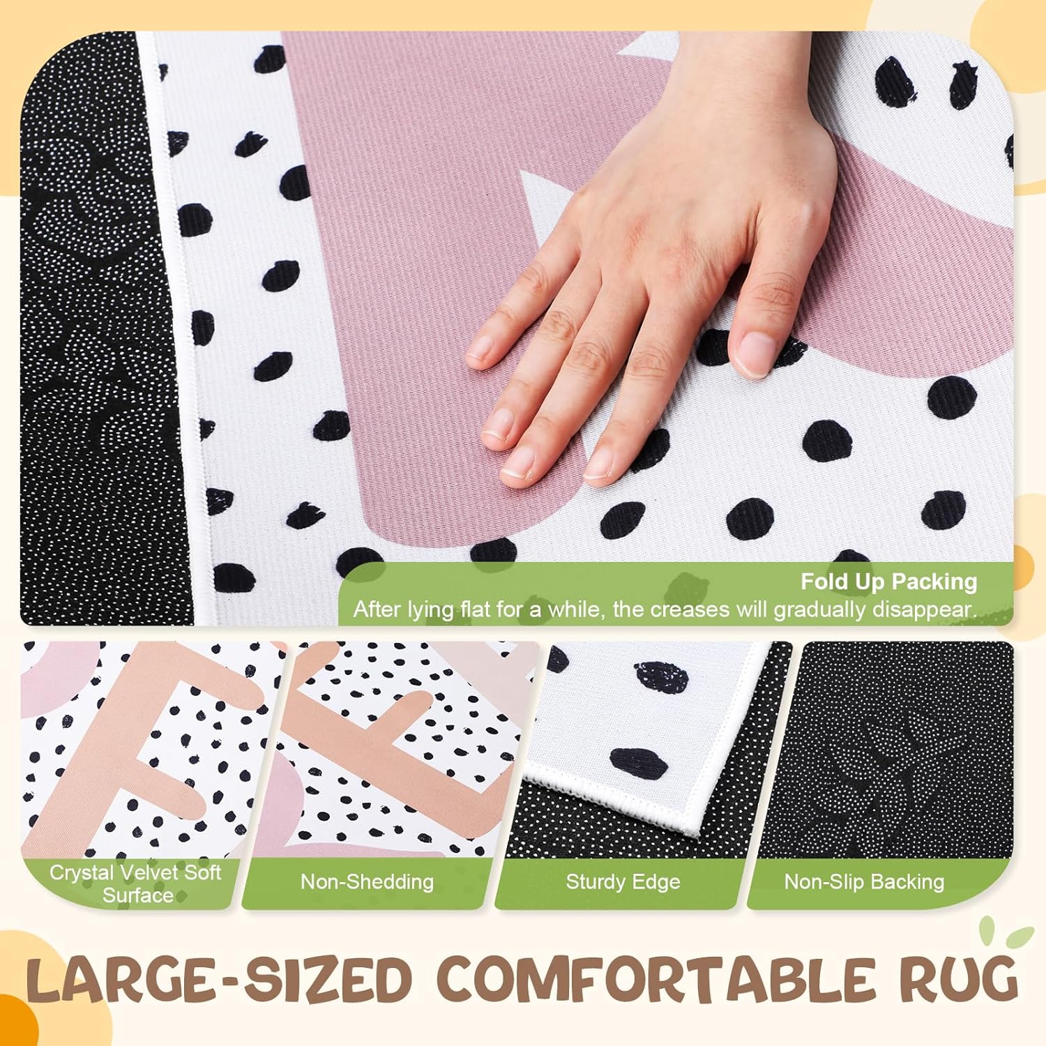 Drydiet Let's Read Carpet 47×39 Inch Colorful Floor Mat Washable Non-Slip Boho Classroom Reading Nook Must Haves Read Sign for First Day End of the Year School Home School Dorm Library Party Decor