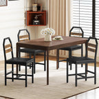 YATINEY Dining Chairs, Kitchen Chairs with Back Support, Upholstered Seat and Metal Legs, for Kitchen, Living Room, Rustic Brown and Black CY02L4BR