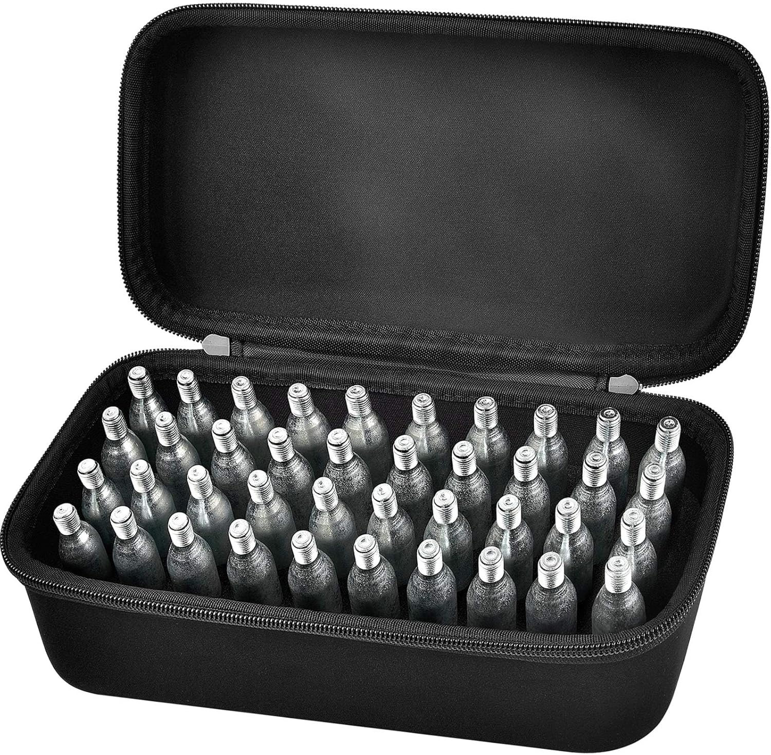 ALKOO CO2 N2O Cartridge Organizer Case Only, 40-Slot Holder for 8g/12g Refills, Fits for Crosman for Umarex for Daisy for Leland Style Cartridges, Hard Storage Box for Bike Inflators (40-Slot)