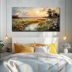 hyidecorart Canvas Wall Art For Living Room Wall Decor For Bedroom Office Decorations Vintage Farmhouse Wildflower Wall Paintings Nature Landscape Picture Artwork Aesthetic Home Decor Ready To Hang