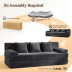 78.7IN Folding Sofa Bed - Convertible Sleeper Sofa Couch with Zippered Pillows, 3 Seater Couches Bed for Living Room, Bedroom, Apartment, No Assembly Required, Freestanding, Corduroy, Gray