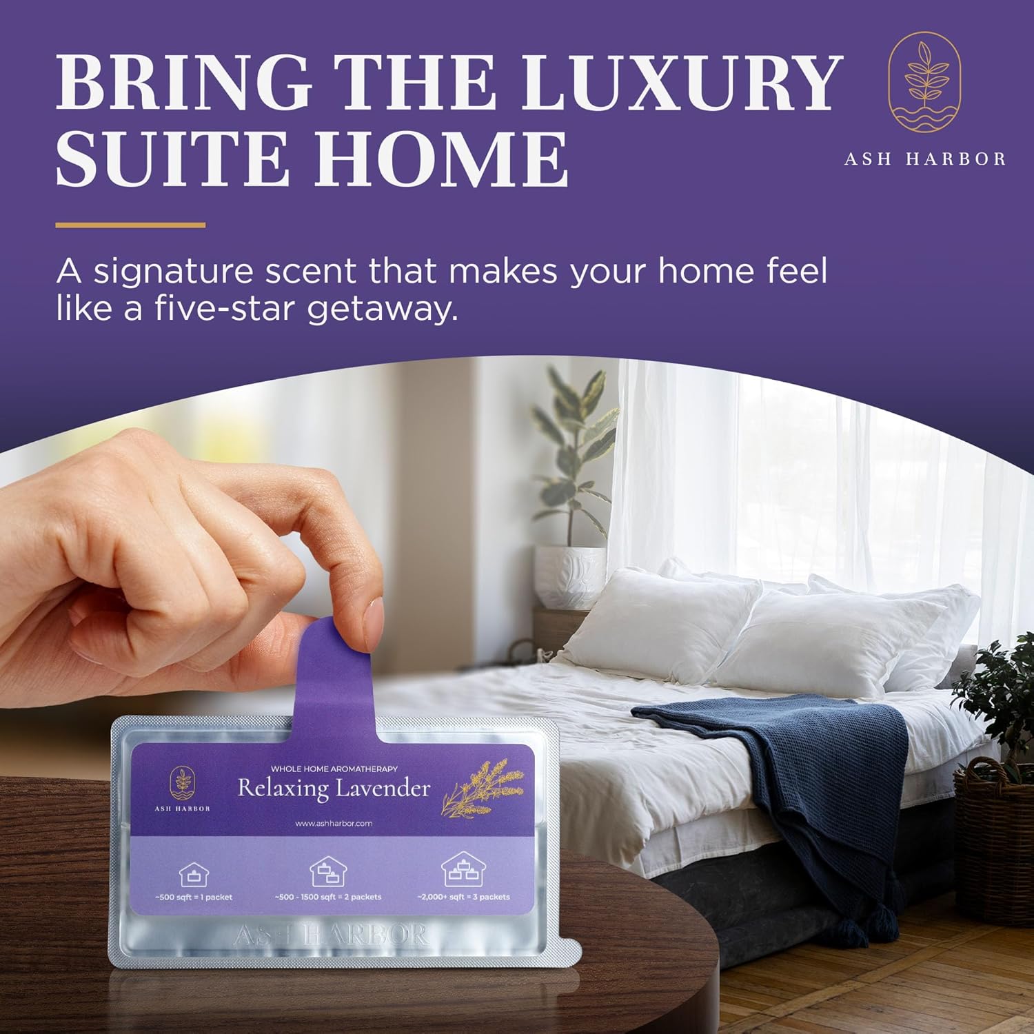 Relaxing Lavender Whole Home Aromatherapy | Furnace Filter Scent & AC Air Freshener Whole House | HVAC Duct Odor Eliminator for Lasting Freshness | Filter Fresh 6 Pack by Ash Harbor