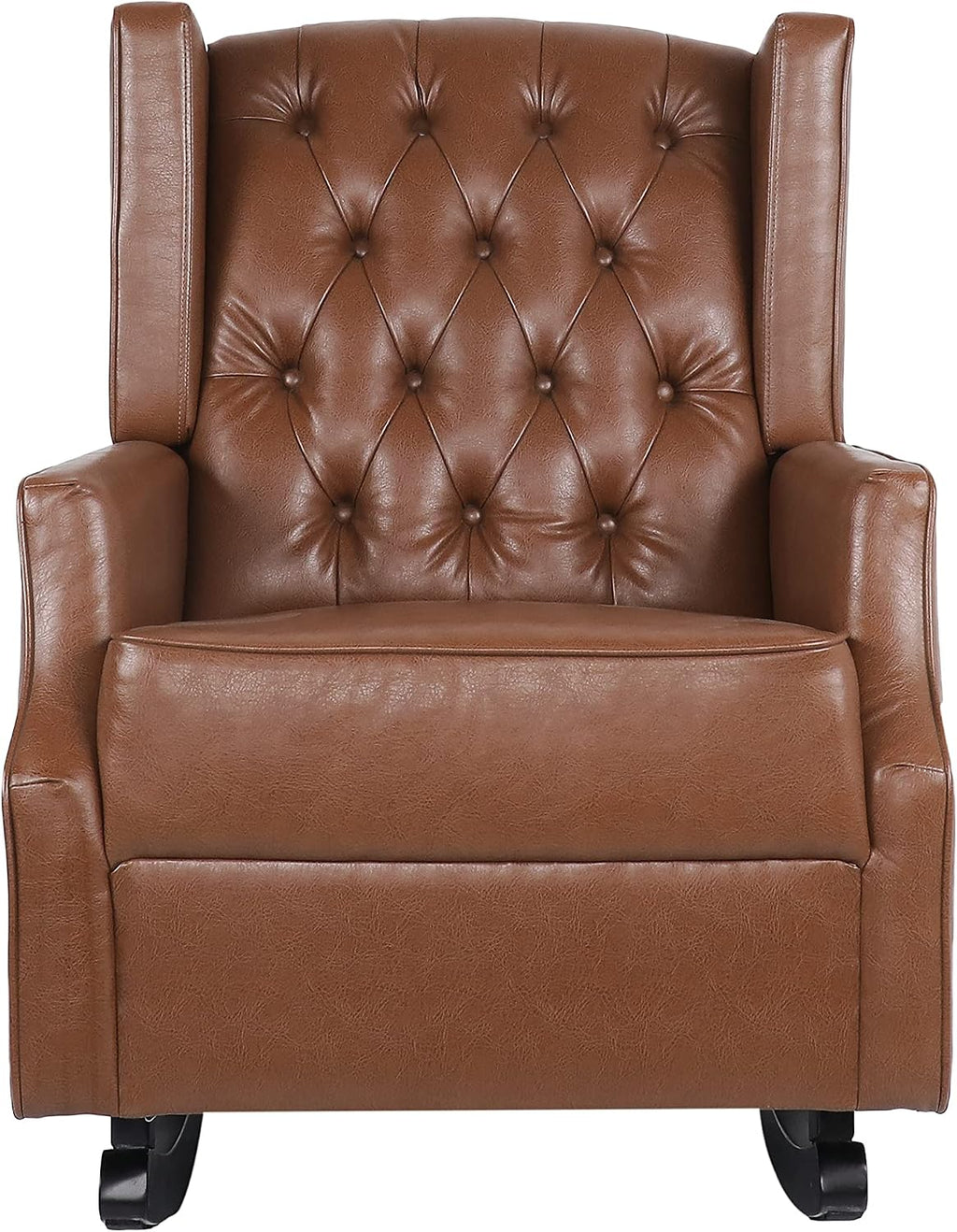 Rocking Chair Nursery, Rocker Chair with Wingback,Solid Wood Frame Armchair with Arm for Nursery, Living Room, Bedroom