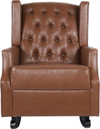 Rocking Chair Nursery, Rocker Chair with Wingback,Solid Wood Frame Armchair with Arm for Nursery, Living Room, Bedroom