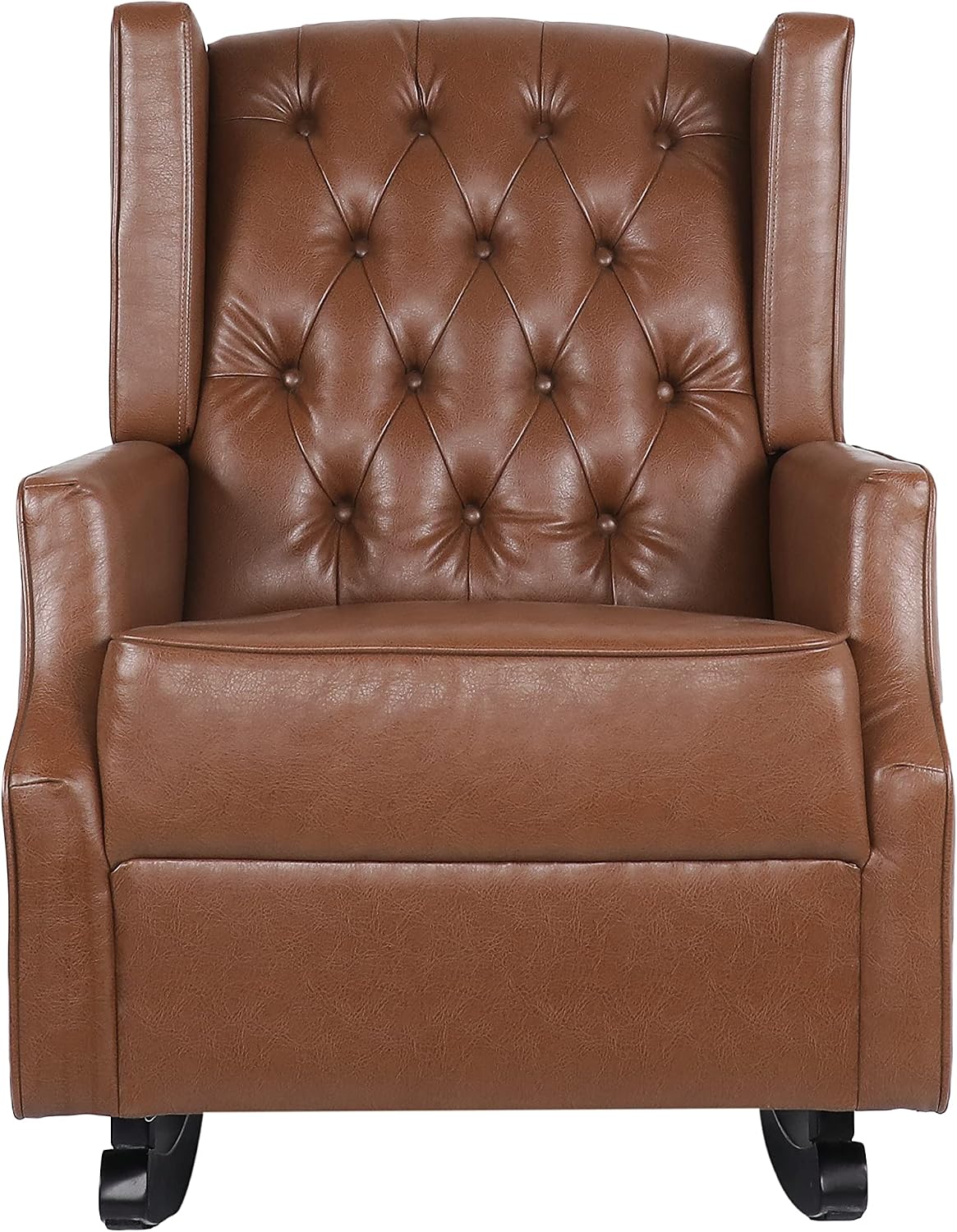 Rocking Chair Nursery, Rocker Chair with Wingback,Solid Wood Frame Armchair with Arm for Nursery, Living Room, Bedroom