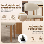 Dining Chairs Set of 4, Modern Fabric Upholstered Dining Room Chair MetalKitchen Chairs, Farmhouse Dinner Chair for Kitchen Dining Room, Beige