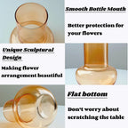 BLOFLO Modern Retro Glass Vase, 7 Inch Bubble Round Bulb Vase, Boho Vintage Home Decor Table Centerpiece for Fresh/Fake Flowers, Ideal Housewarming/Mother’s Day/Birthday Gift (Orange)
