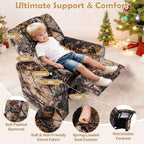 Costzon Kids Recliner Chair with Cup Holder, Toddler Adjustable Lounge Chair w/Footrest for Boys Girls Room, Ergonomic Baby Child Furniture Sofa for Age 3+ Gifts, Kids Mini Recliner up to 150 lbs