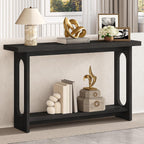 Black Console Table, 55‘’ Wood Entryway Table Narrow Sofa Tables Hallway Tables for Living Room, Entryway, Foyer