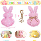 Easter Stuffed Fabric Bunnies - 6Pcs Handcrafted Fabric Bunnies for Tiered Trays - Spring Home Decor, Adorable Easter Stuffers for Basket Bowl Vase