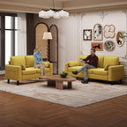 Kinfant 5-Seat Waiting Room Chair- Office Guest Reception Chairs Waiting Furniture Bench with Armrest Modern Upholstered Reception Seating for Salon, Bedroom & Studio, Yellow