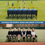 6 Seats Portable Folding Soccer Bench, Team Bench Soccer with Storage Bag & Backrest, Sideline Benches Team Chair for Football Camping Outdoor Sports Events