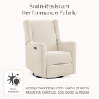 Delta Children Mercer Electronic Power Recliner and Swivel Glider with USB-A and Type-C Ports - Greenguard Gold Certified - Stain-Resistant Performance Fabric is Oeko-TEX Standard 100 Certified, Shell