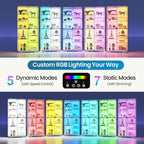 Lvifur 71'' Glass Display Cabinet - with RGB Lights,10-Tier Curio Cabinet with Glass Doors,Lockable Figure Display Case with Human Body Sensor,Tall Showcase Cabinets for Collectibles,White