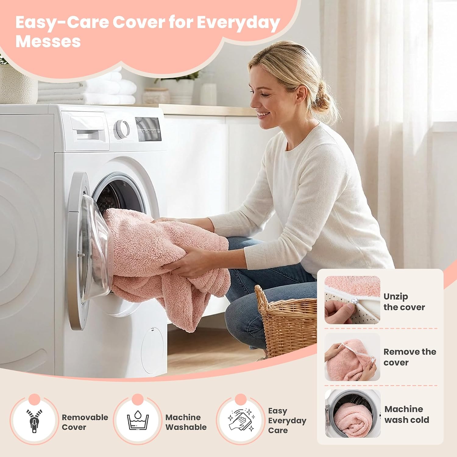 Toddler Couch 2-in-1 Fold Out Kids Sofa, Soft Comfy Lounger with Washable Cover Pocket, Kids Couch for Reading, Perfect for Bedroom, Playroom, Living Room, Gift for Girls Boys Age 1-3, Pink