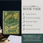 Steel Mill & Co Original Large Book-Shaped Decorative Vase, Ceramic Vases for Home Decor, Cute Bookshelf Decor, Unique Vase for Book Lovers (Pride and Prejudice - Collector's Edition)