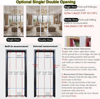 Folding Shower Partition Door 115x203cm/45.3x79.9in, 200-210cm Tall, Waterproof Accordion Retractable Temp Lock Divider for Hotel Apartment Bathroom/Kitchens