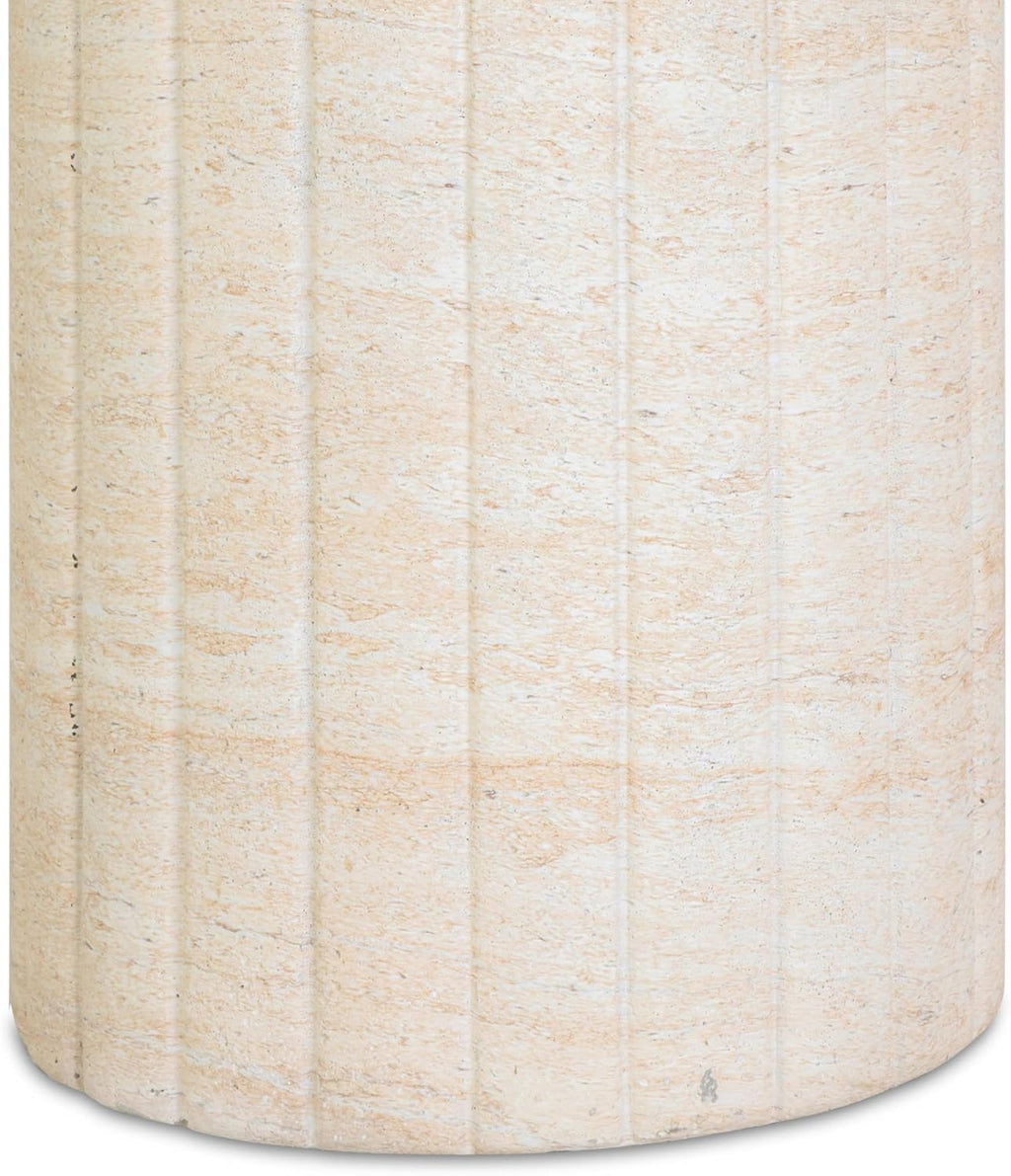Tov Furniture Blossom Faux Travertine Indoor/Outdoor Concrete Side Table