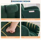 Teddy Glider Rocker, Nursery Nursing Chair for Adults, Compact Space-Saving Rocking Chair for Living Room, Bedroom & Small Spaces,Dark Green