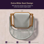 PURPLE LEAF Outdoor Bar Height Bar Stool Set of 2 Rattan Bar Chair with Back Aluminum Modern Barstools for Patio Backyard Indoor Kitchen Teak