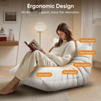 Bean Bag Chair for Adults, Fireside Togo Chair, BeanBag Chairs for Teens with High-Resilience Memory Foam, Non-Slip Base Compression Floor Lounge Sofa for Living Room, Bedroom