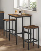 VASAGLE Bar Table, Kitchen Dining, High Top Pub, Bar Height Cocktail for Living Room Party, Sturdy Metal, 23.6 x 23.6 x 36.2 Inches for Narrow Spaces, Rustic Brown and Ink Black