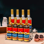 8 Bottles Coffee Syrup Rack Organizer, Coffee Syrup Stand Holder, 2 Tier Coffee Syrup Organizer for Coffee Bar Station, Wine Rack for Countertop, Bottle Display Shelf for Cocktail, Dressing