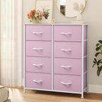 YITAHOME Fabric Dresser for Bedroom, Tall Storage Dresser with 8 Drawers, Black Dresser & Chest of Drawers, Storage Drawer Organizer for Closet, Bedroom, Living Room(Pink) | Black Dresser & Chest of Drawers, Storage Drawer Organizer, For Closet, Bedroom