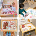 Asweets Sensory Table for Toddlers, Indoor Table with Storage Bins, Kids Play Activity Desk for Boys Girls Gift, 29''L x 20''W x 21''H, (3 White Bins)