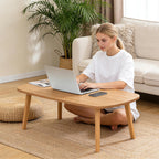 Takywep Wooden Folding Coffee Table for Small Spaces, Foldable Laptop Desk for Floor Sitting, Low Study Table for Bedroom Office Apartment Dorm, Space-Saving Collapsible Furniture