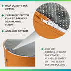 Large 22" Sturdy Sitting Pouf Ottoman Wipe-Clean Leather Boho Geometric Design for Kids Toddler Playroom with Foam Filling as Seating Footrest Side Table College Dorm Décor (Burnt Orange)