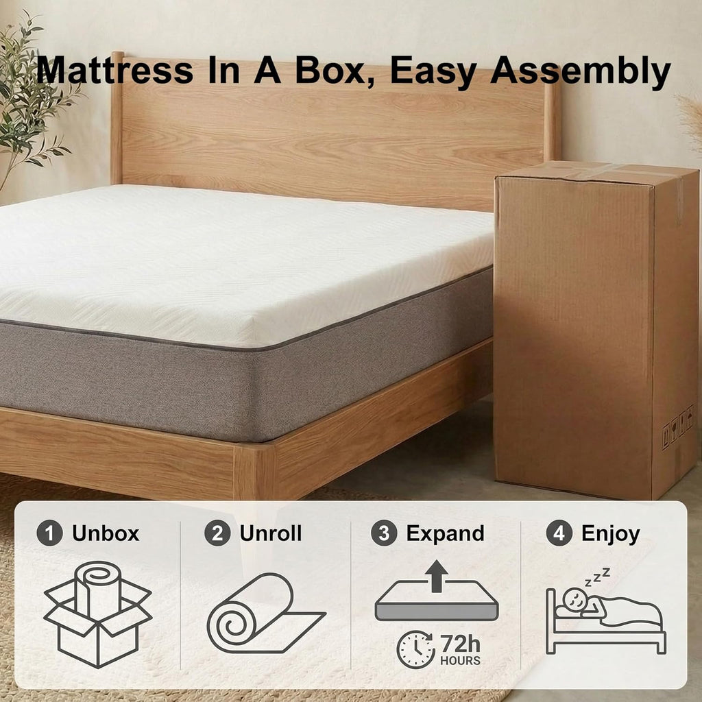 8 Inch Twin Mattress, Memory Foam Twin Size Bed Mattress in a Box, Soft and Comfortable, Pressure Relief, Medium Firm, CertiPUR-US Certified, Fiberglass Free
