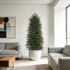 6FT Artificial Cedar Trees Set of 2, Realistic Faux Evergreen Topiary Bushes Plants, Outdoor Potted Fake Cypress Shrubs for Front Porch Garden Home Living Room Decor