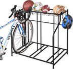 Mythinglogic Garage Bike Storage Rack, Freestanding Organizer for Adult or Kids Bike, 3 Bicycle Holder for Indoor and Outdoor Use