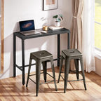 Yaheetech 24'' Metal Bar Stools Counter Height Barstools Set of 4 High Backless Industrial Stackable Chairs for Indoor and Outdoor, Gun Metal