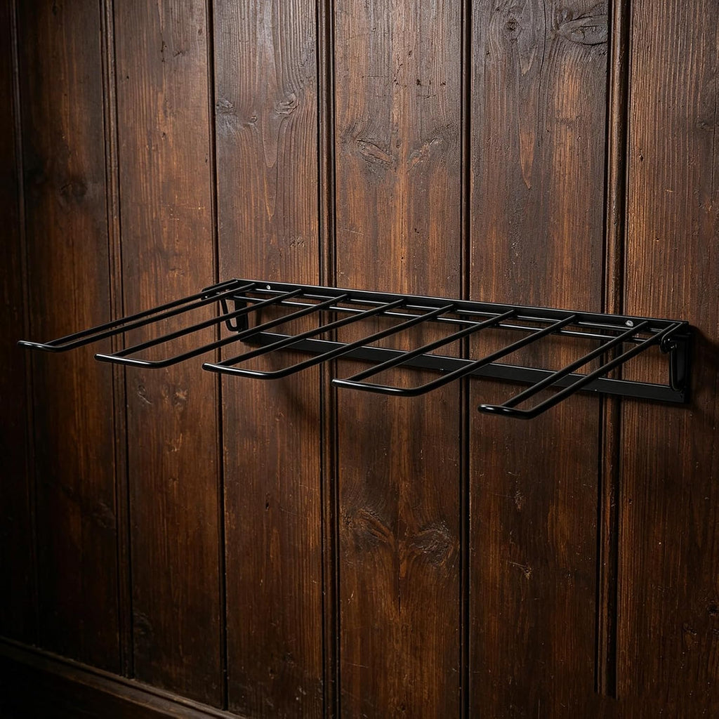 Foldable Wall Mounted Boot Shoe Rack for 2-Pair High Boots with Angled Hanging Design Includes Expansion Screws for Indoor Closet and Entryway