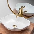 Rea Pearl Bathroom Sink Made of Ceramic Pearl-white-REA-U0265, White