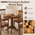 POWERSTONE Round Dining Table for 4, 32" Wood Counter Height Dinner Table Modern Farmhouse Kitchen Table with Pedestal Base for Dining Room, Living Room, Restaurant(Walnut)