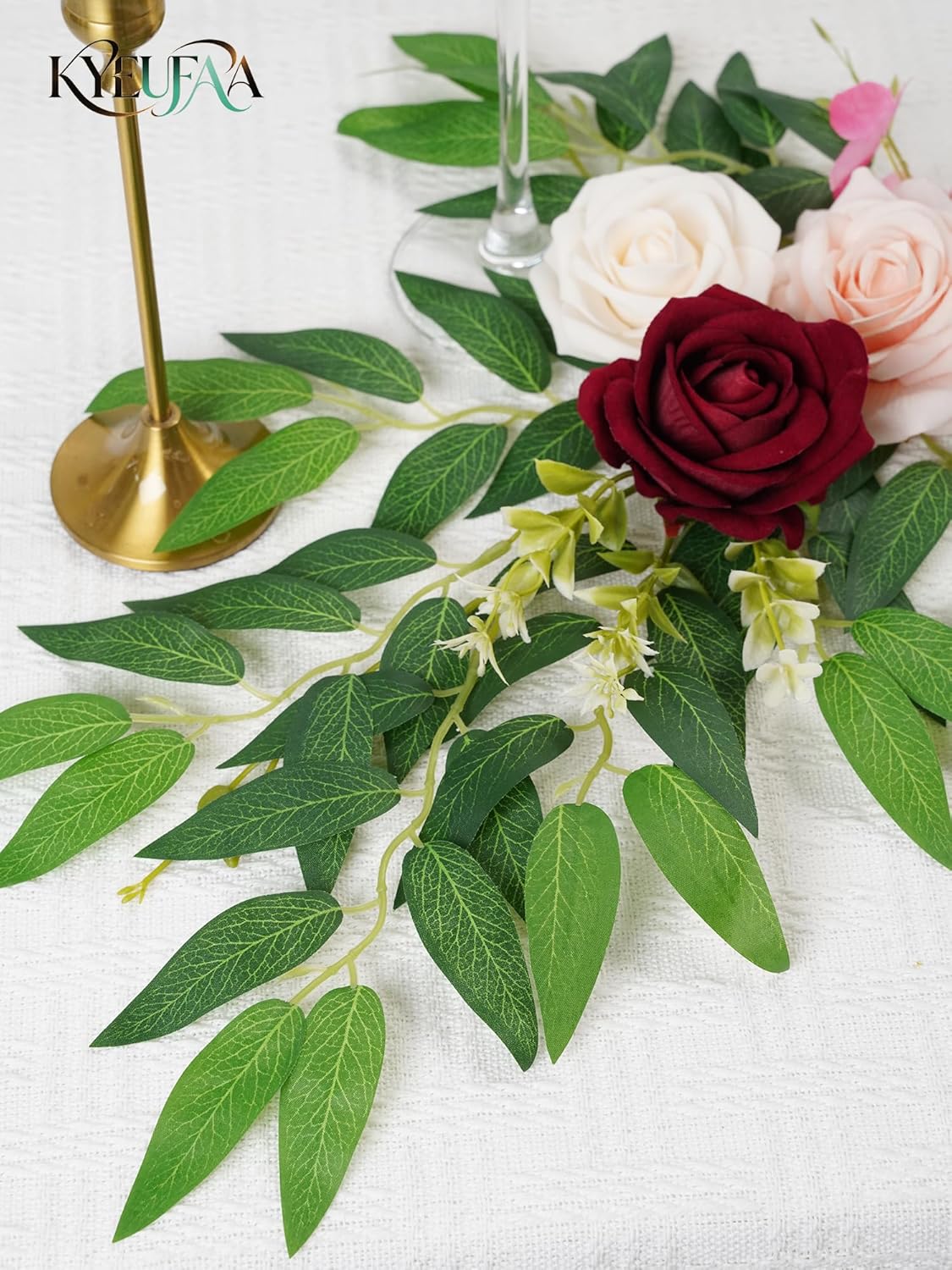 36Pcs Italian Ruscus Greenery Stems Bulk, Artificial Silk Green Leaves Garland, 20"Fake Branches, Hanging Plants Spray Vines for DIY Wedding Arch Bouquet Table Centerpieces Vase Filler Home Decor